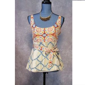 Banana Republic Silk Orange Blue Print Top 4